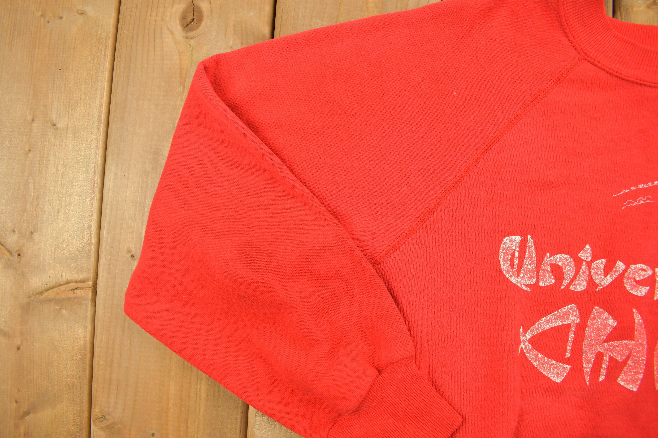 Vintage 1980s University Of China Black Crewneck Sweatshirt