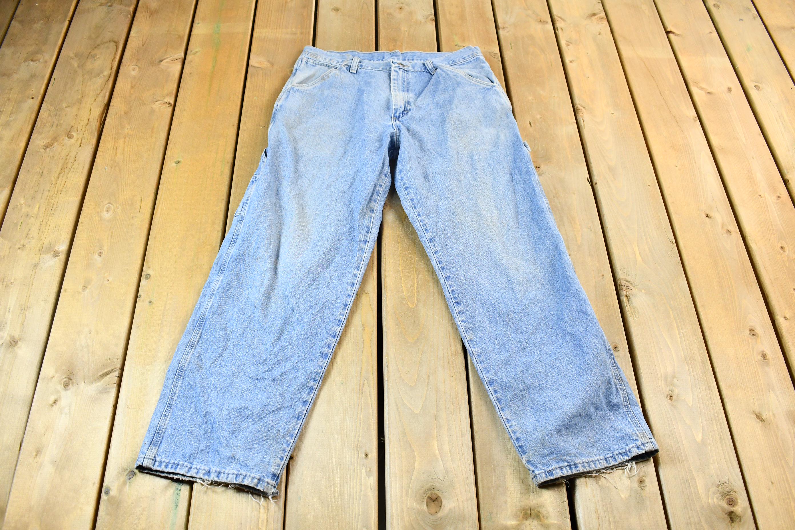 Vintage 2000s Light Wash Wrangler Workwear Denim Jeans Size 32 x 30