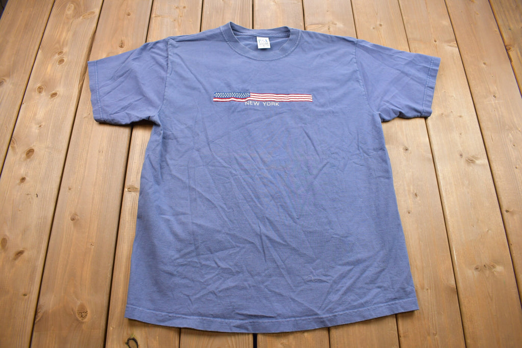 Vintage 1990s New York American Flag Souvenir T Shirt