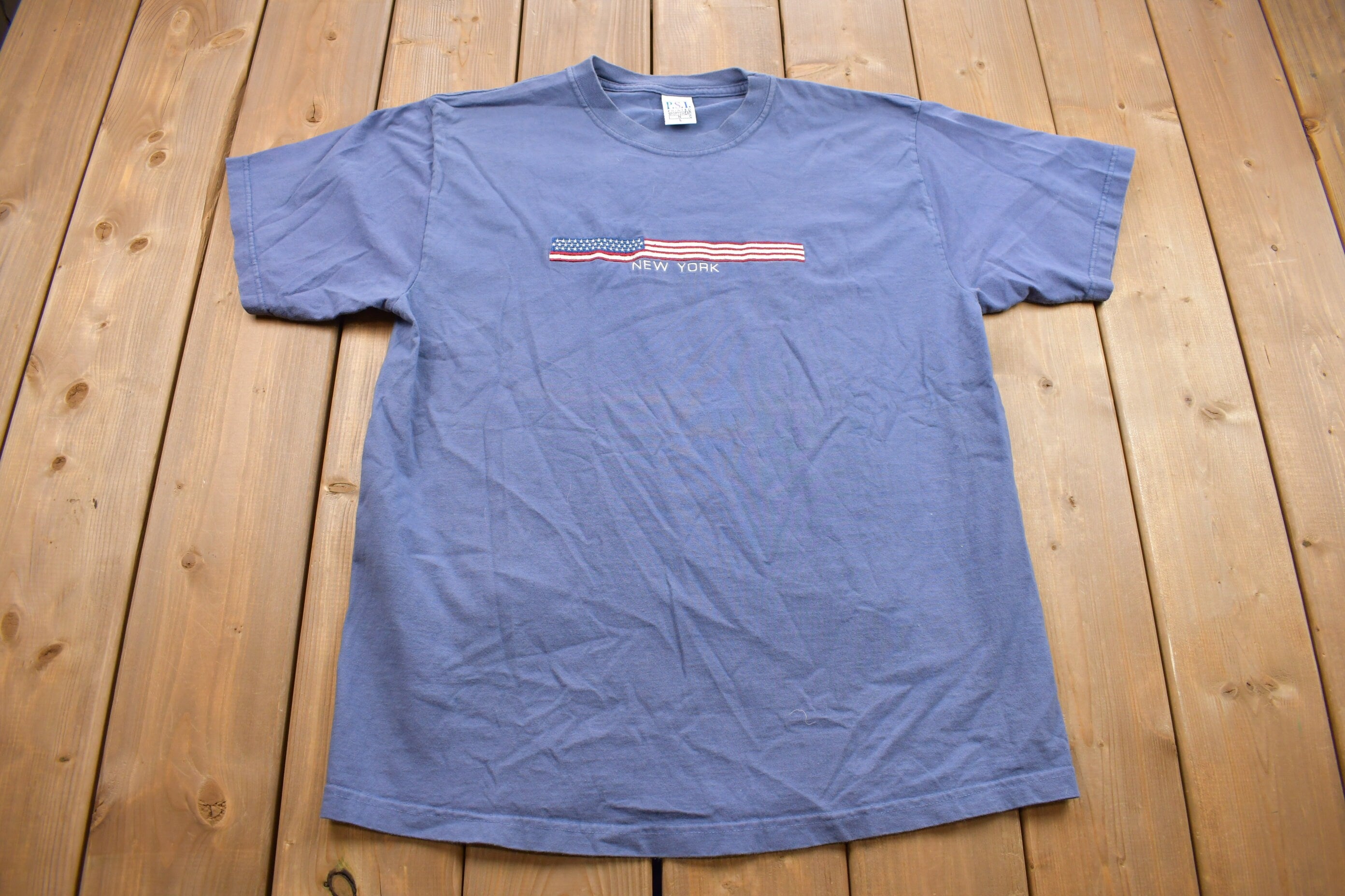 Vintage 1990s New York American Flag Souvenir T Shirt