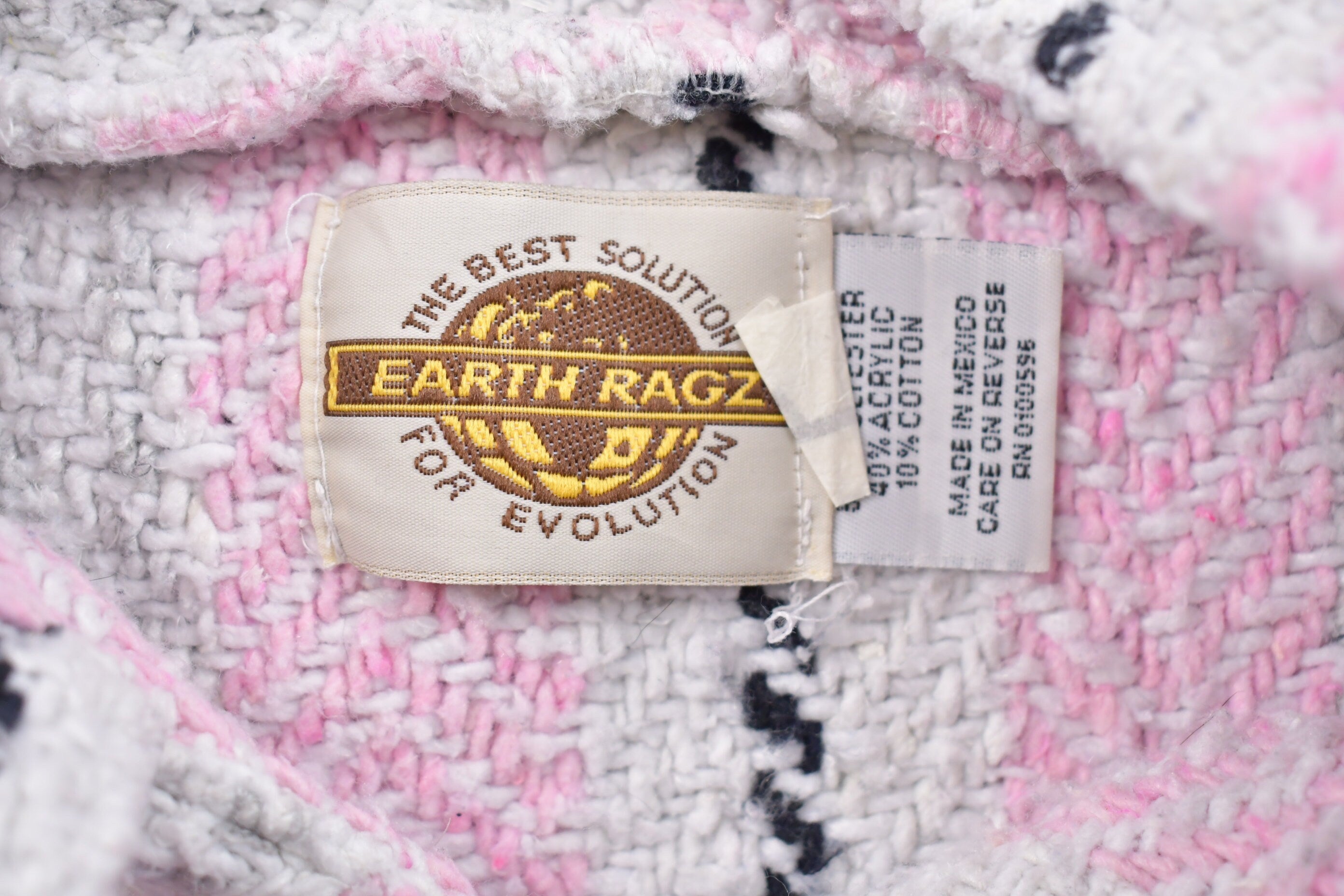 Vintage 1990s Earth Ragz Carpet Hoodie  90s Hoodie  Vintage Sweater  90s  Color Block