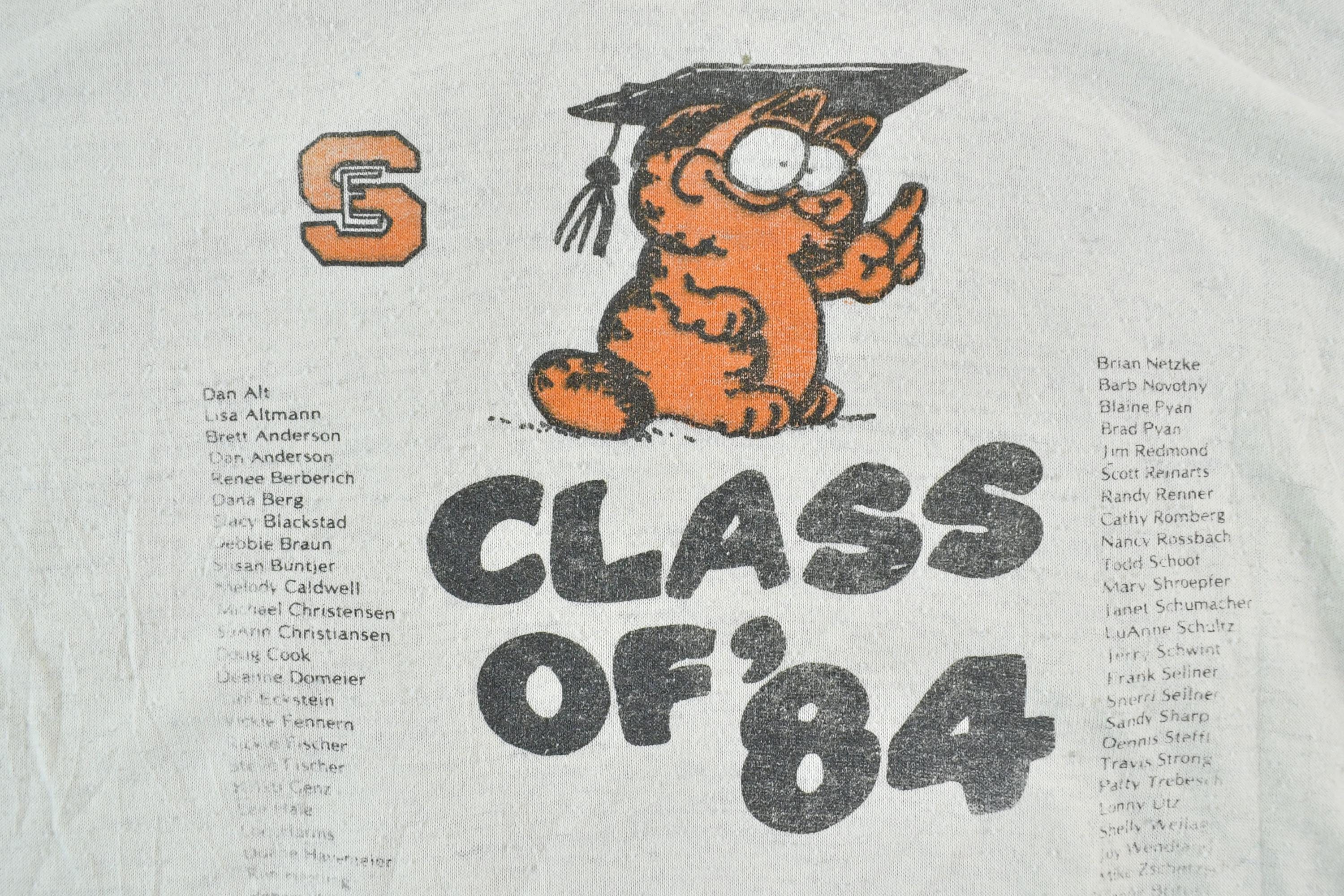 Vintage 1984 Garfield Class Of 84 University Collegiate T-Shirt