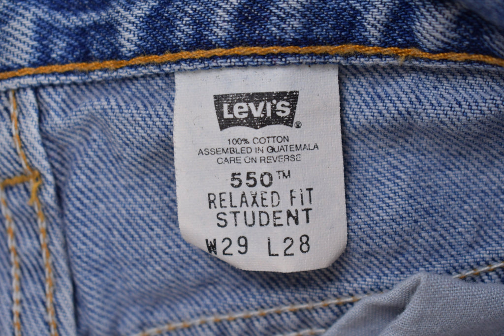 Vintage 1990s Levi's 550 Red Tab Jeans Size 27 x 26.5 / Mid Wash / Levis / Streetwear / 90s Denim / Clothing / Student Fit