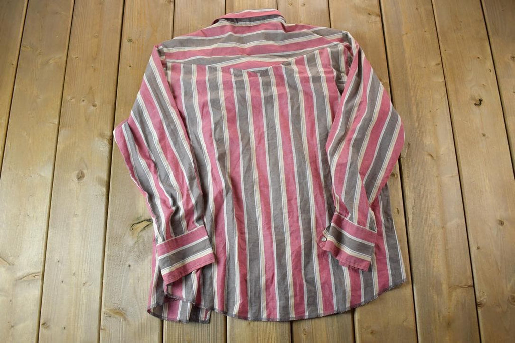 Vintage 1990s Wrangler Western Shirts Striped Button Up Shirt
