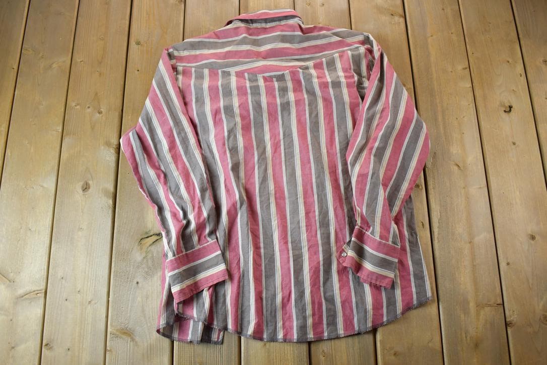 Vintage 1990s Wrangler Western Shirts Striped Button Up Shirt