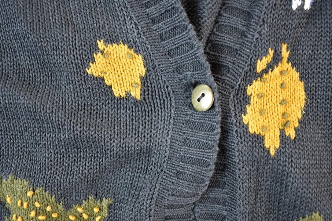 Vintage 1990s Claus Sport Knit Abstract Pattern Cardigan Sweater Mens M