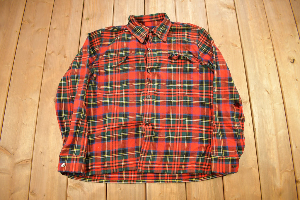 Vintage 1960s Lochan Authentic Tartan Plaid Flannel Button Up Shirt