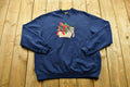 Vintage 90's Embroidered Cat Graphic Crewneck