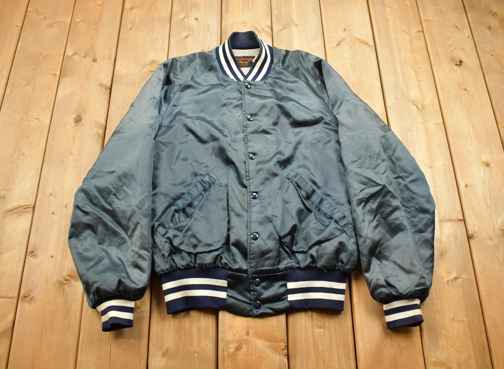 Vintage 1990s Dunbrooke Lake Mills Iowa Satin Bomber Jacket  Snap Button  Streetwear  Souvenir Jacket  Made In USA  Streetwear  Iowa