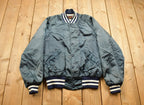 Vintage 1990s Dunbrooke Lake Mills Iowa Satin Bomber Jacket  Snap Button  Streetwear  Souvenir Jacket  Made In USA  Streetwear  Iowa