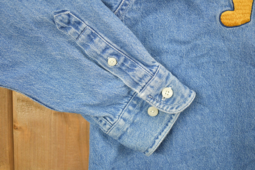 Vintage 1990s Disney Winnie the Pooh Embroidered Denim Jacket  Vintage Denim  Streetwear  Outerwear  Fall Jacket  90s  Piglet