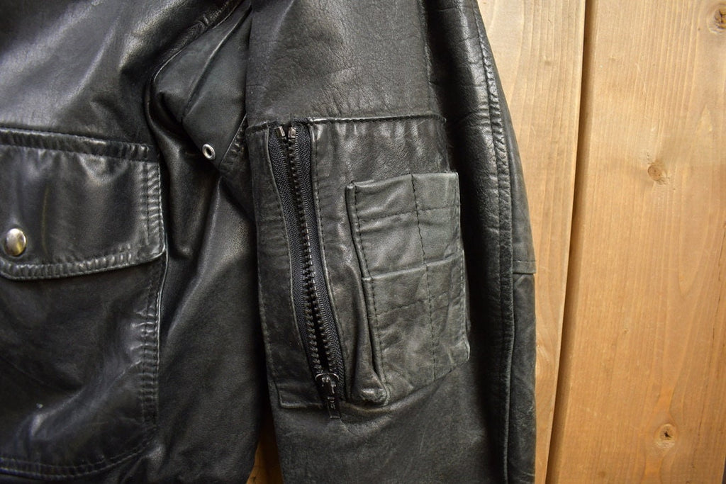 Vintage 1990s Aeropostale Olde Hide House Leather Bomber Jacket