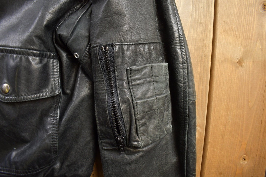 Vintage 1990s Aeropostale Olde Hide House Leather Bomber Jacket