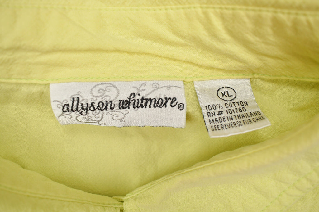 Vintage 1990s Allyson Whitmore Green Button Up Shirt