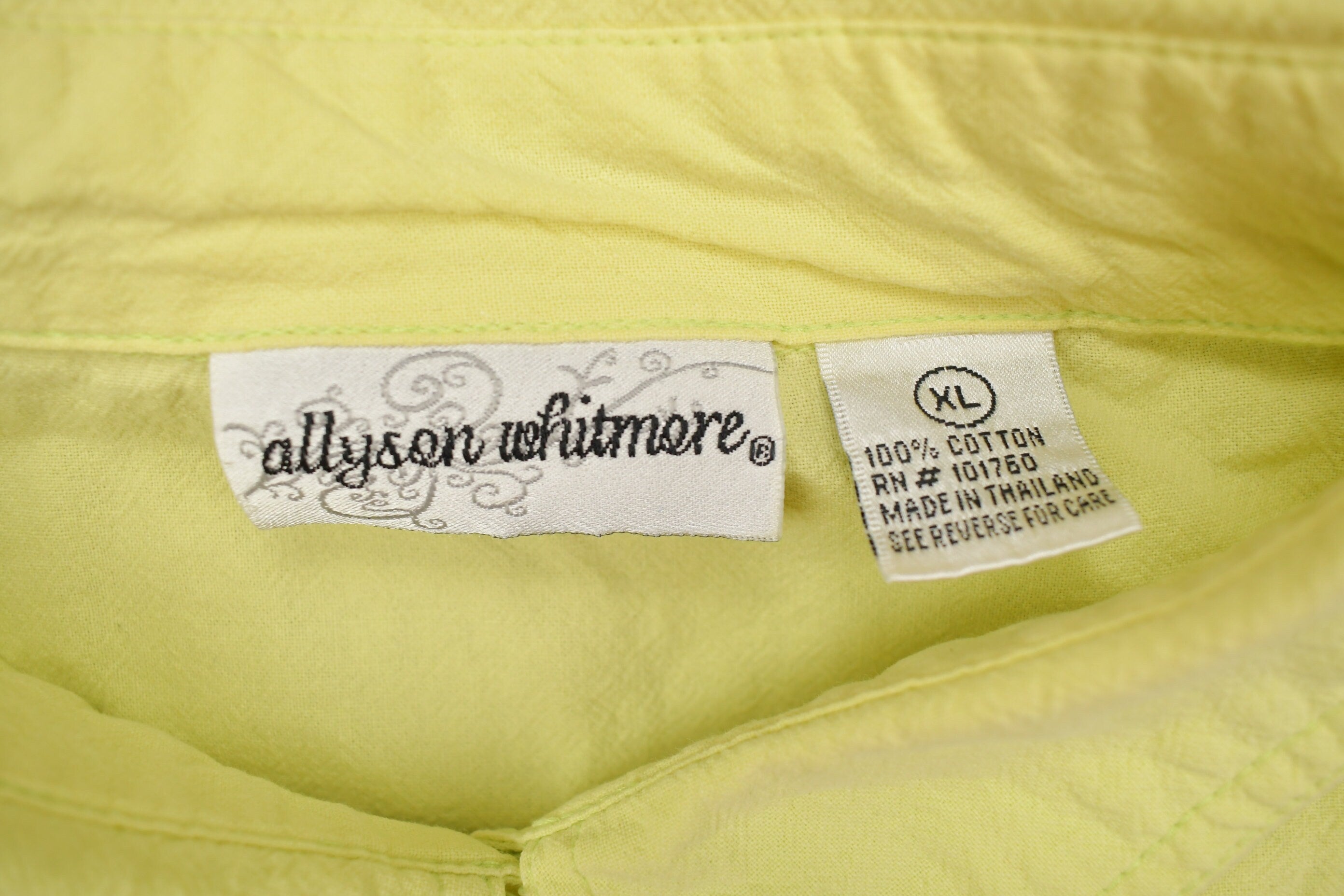 Vintage 1990s Allyson Whitmore Green Button Up Shirt