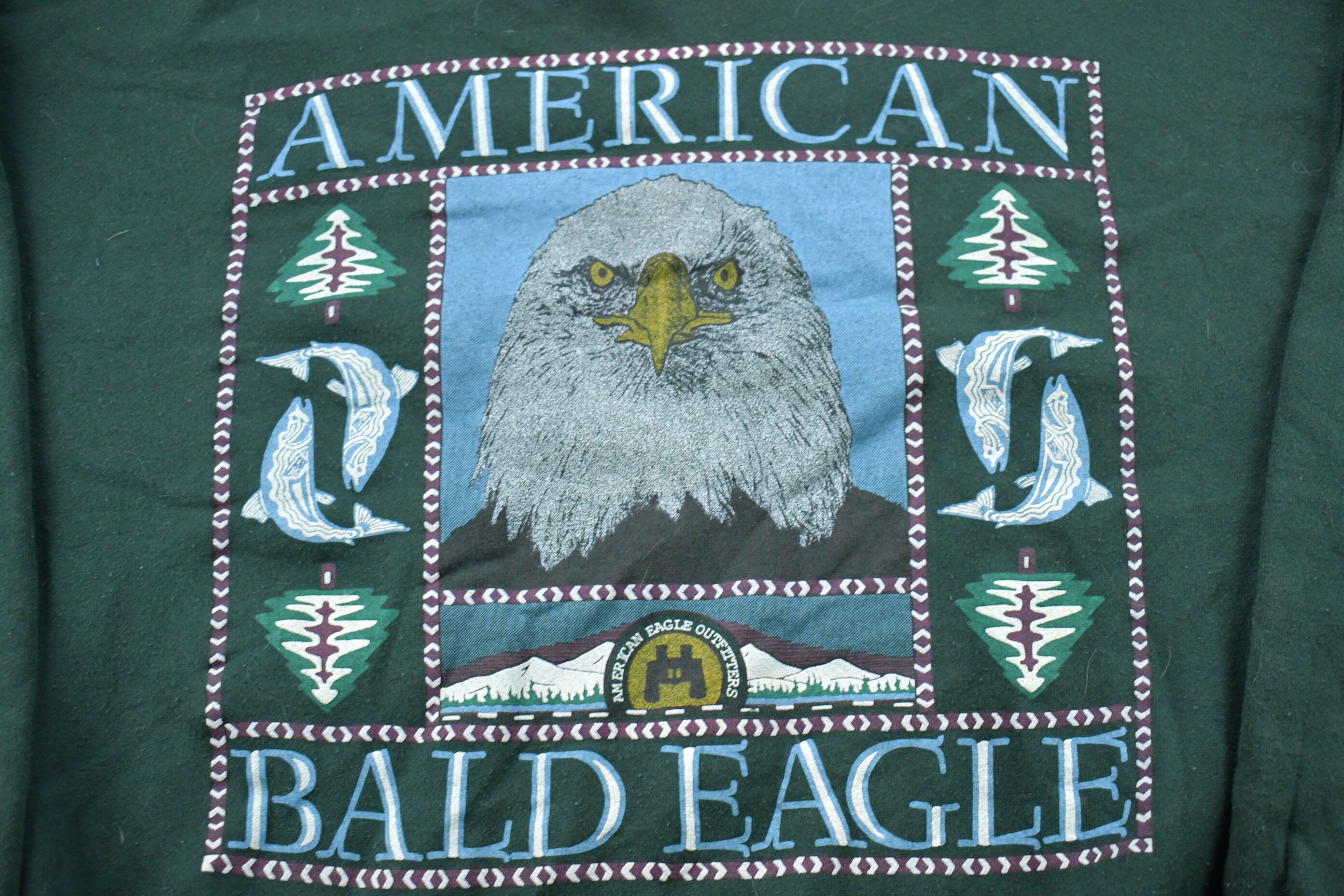 Vintage 1990s American Eagle Bald Eagle Graphic Crewneck Sweatshirt