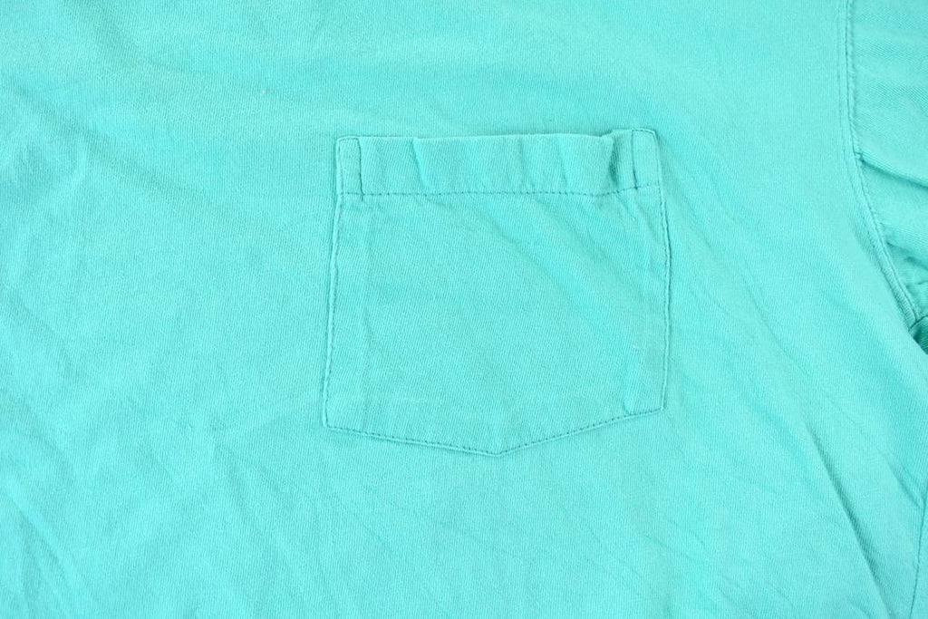 Vintage 1990s Tangerine Single Stitch Blank Teal Pocket T-Shirt