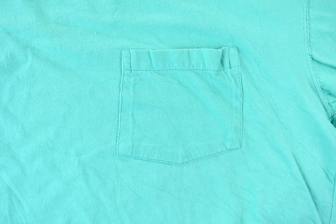 Vintage 1990s Tangerine Single Stitch Blank Teal Pocket T-Shirt