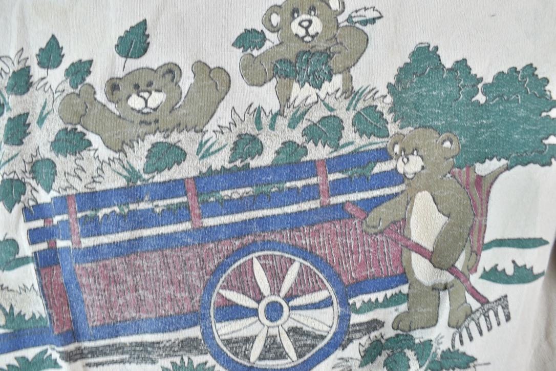 Vintage 1980s AOP Teddy Bear Picnic Crewneck Sweatshirt