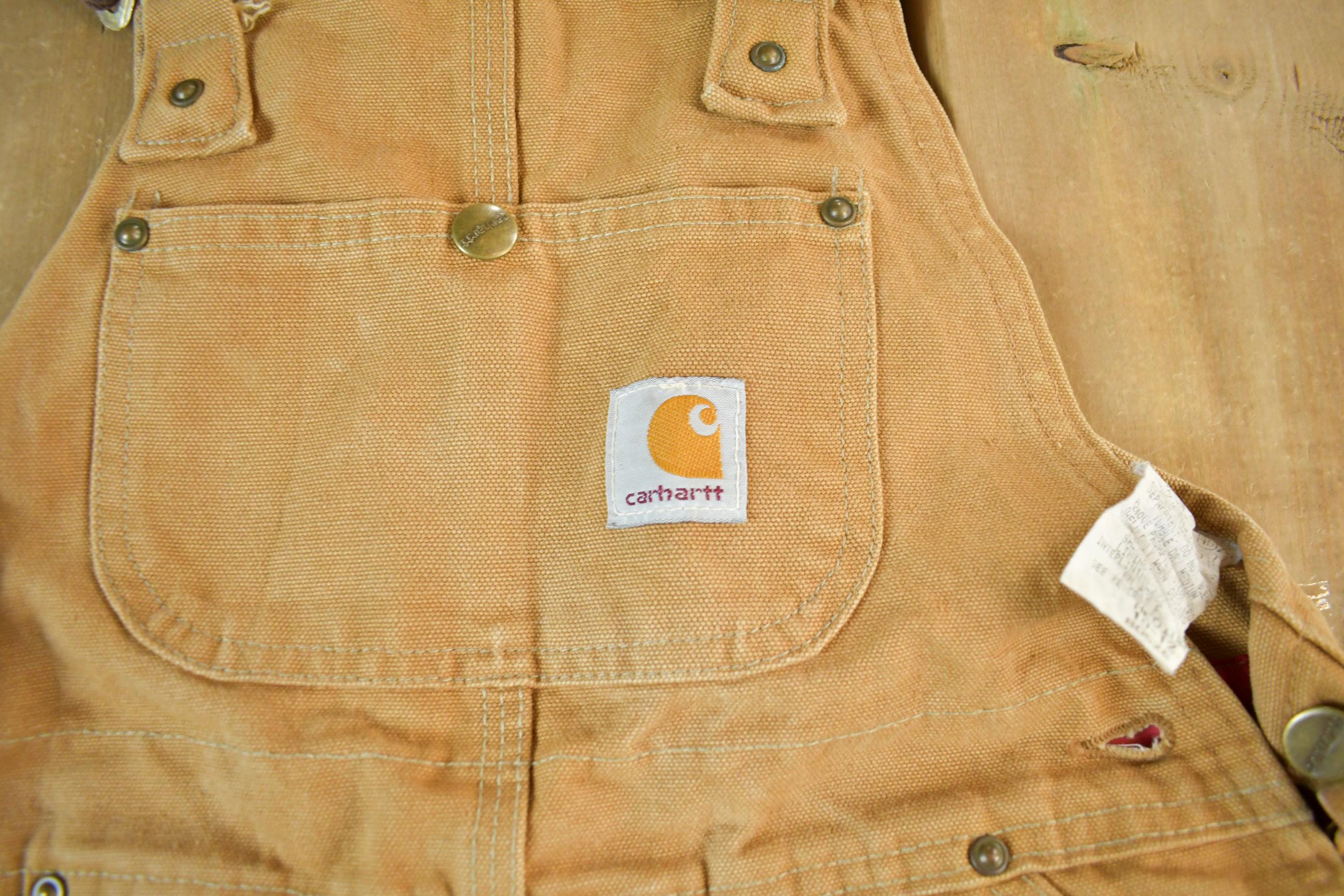 Vintage 1990s Carhartt Double Knee Canvas Overalls Youth Size 30 x 23