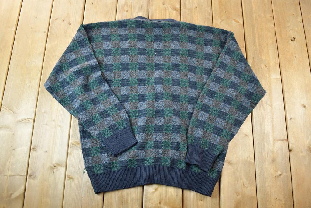 Vintage 1990s Jantzen Knit Perfect Mild Distress Cardigan Sweater Made In USA