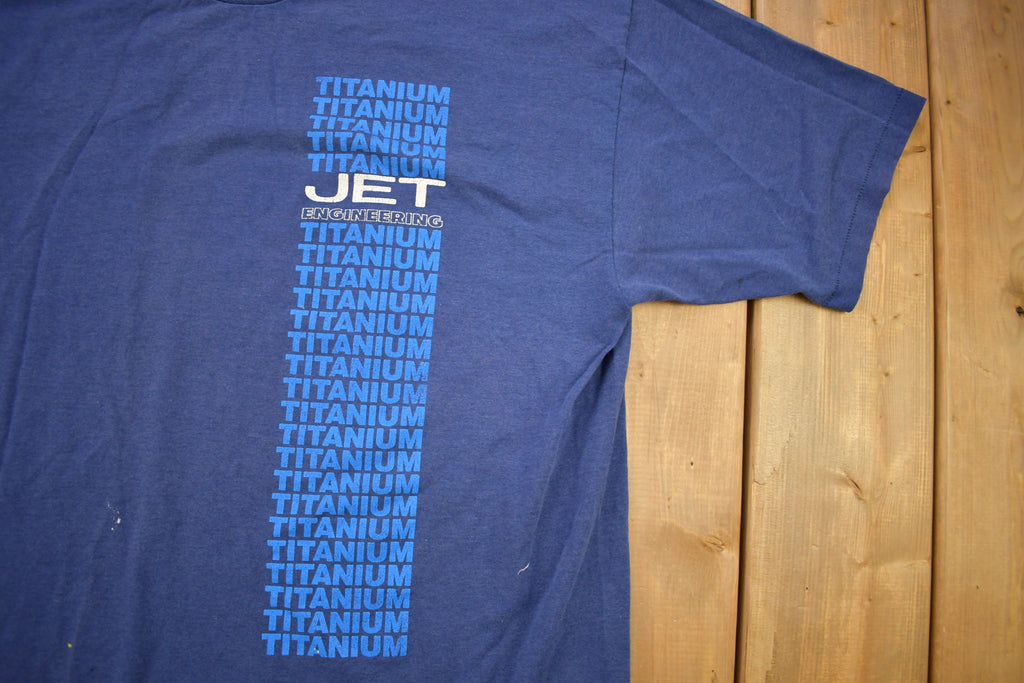 Vintage 1980s Titanium Jet Engineering Graphic T Shirt / Vintage T Shirt / Streetwear / Graphic Tee / Single Stitch / Made In USA