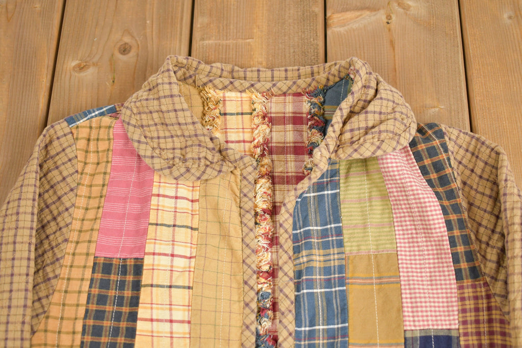 Vintage 1990s Plaid Patchwork Sweater