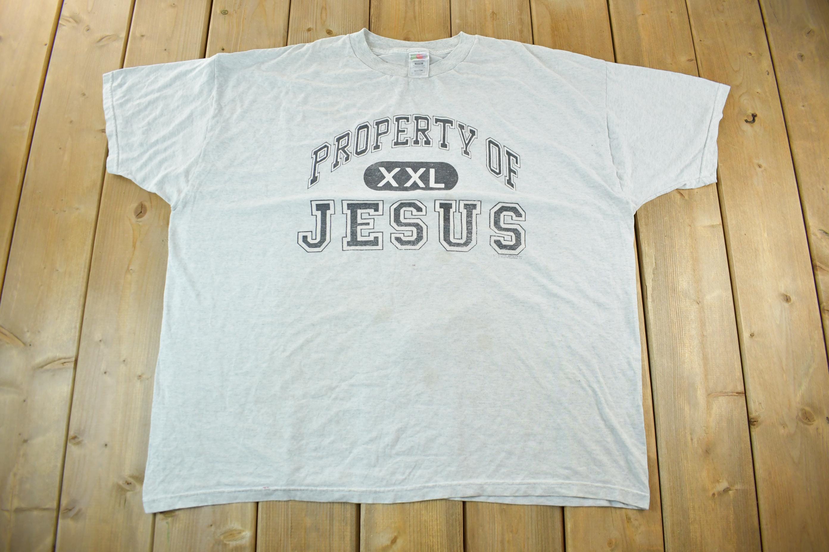Vintage 1990s Property Of Jesus Christ Graphic T-Shirt Men's 3XL