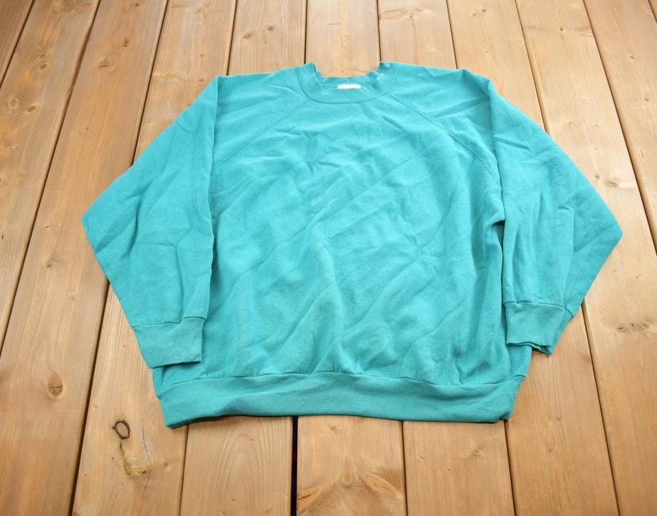 Vintage 1990s Tultex Teal Crewneck Sweatshirt Made In USA