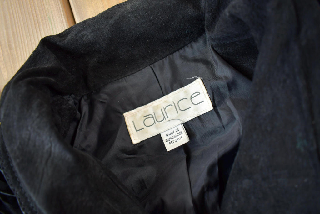 Vintage 1990s Laurice Black Fringe Jacket