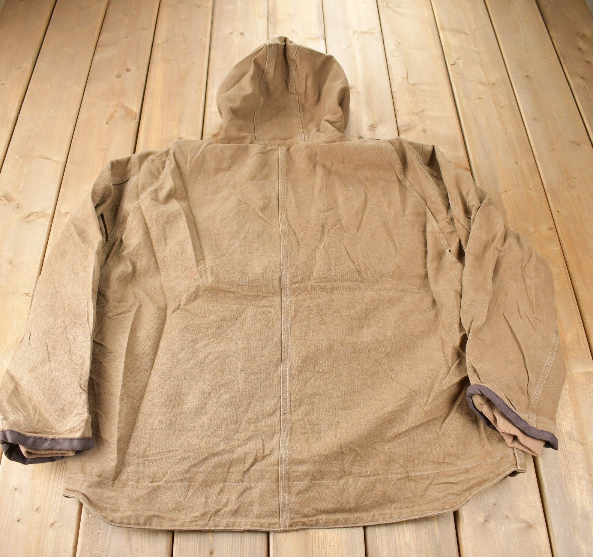 Vintage Y2K Carhartt Fleece Lined Hooded Work Jacket Size 2XL