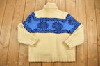 Vintage 1980s Cable Knit Zip Up Sweater