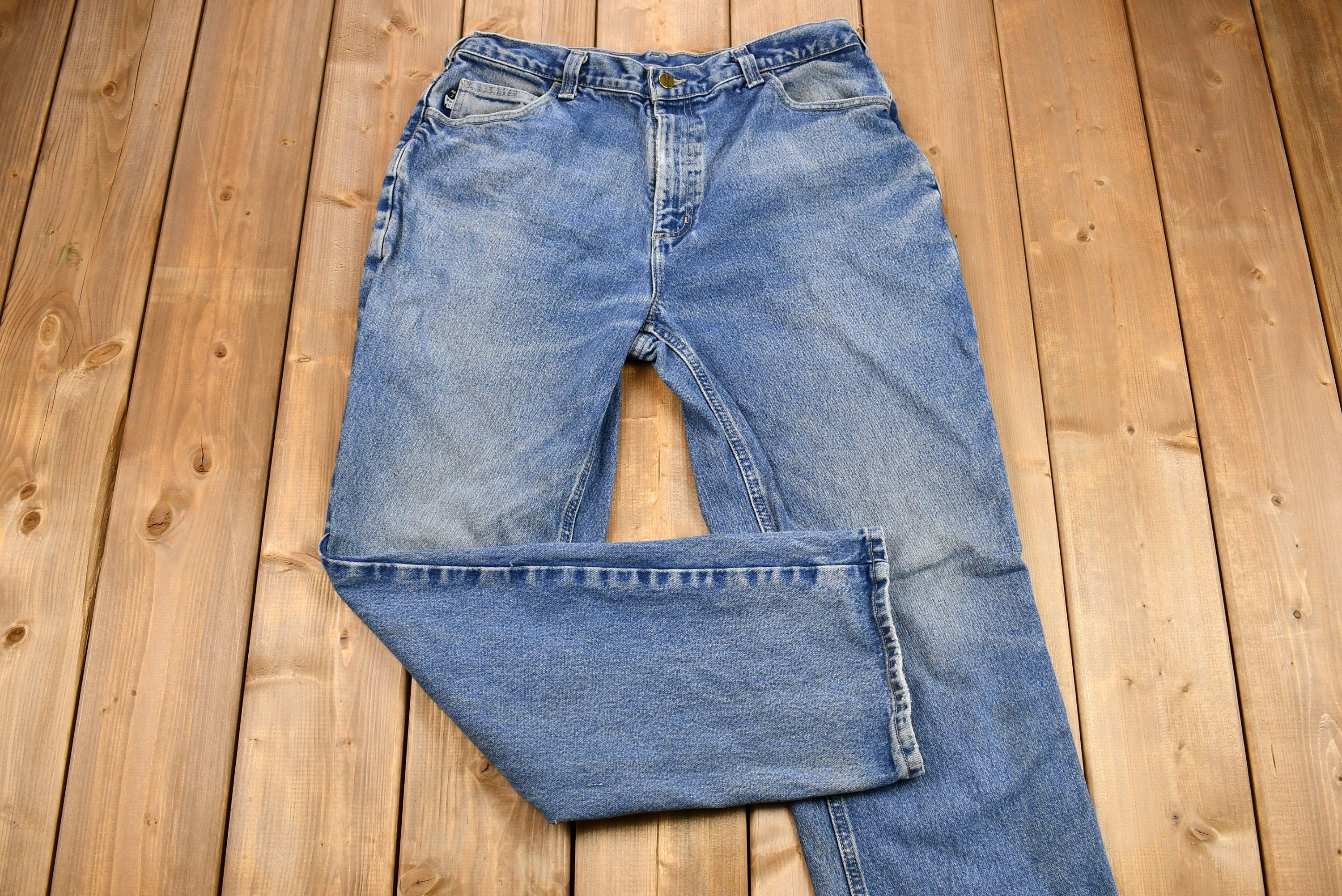 Vintage 1990s Carhartt Light-Mid Wash Flame Resistant Jeans