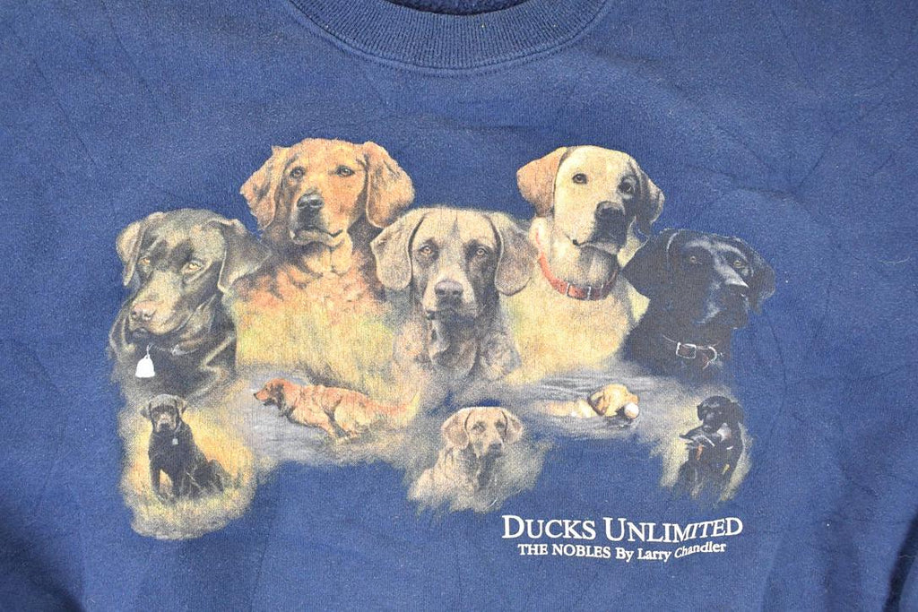 Vintage 1990s Ducks Unlimited Labrador Retriever Dog Gang Crewneck Sweatshirt Men's XL