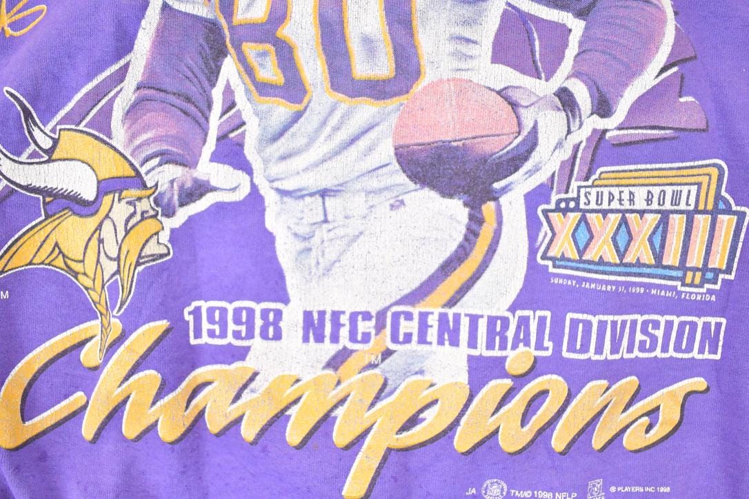 Vintage 1998 Minnesota Vikings Super Bowl Champions NFL Crewneck Sweatshirt Men's XL