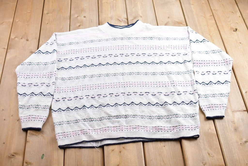 Vintage 1990s Abstract Knitted Crewneck Sweater