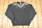 Vintage 1990s Floral Graphic Print Crewneck Sweatshirt Women's XL