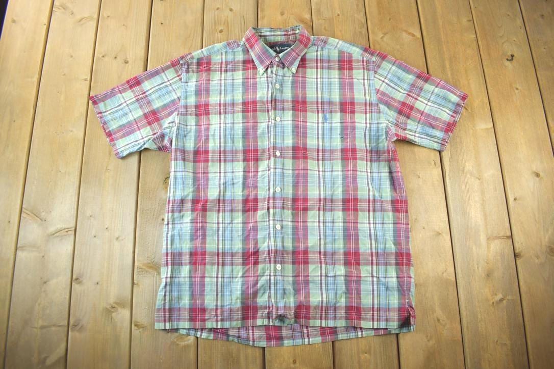 Vintage 1990s Ralph Lauren Checkered Short Sleeve Button Up Shirt