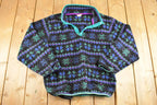 Vintage 1990s LL Bean Fleece Quarter Button Sweater Women's M / Outdoorsman / 90s Sweater / Streetwear / Hiking / Fleece Zip up