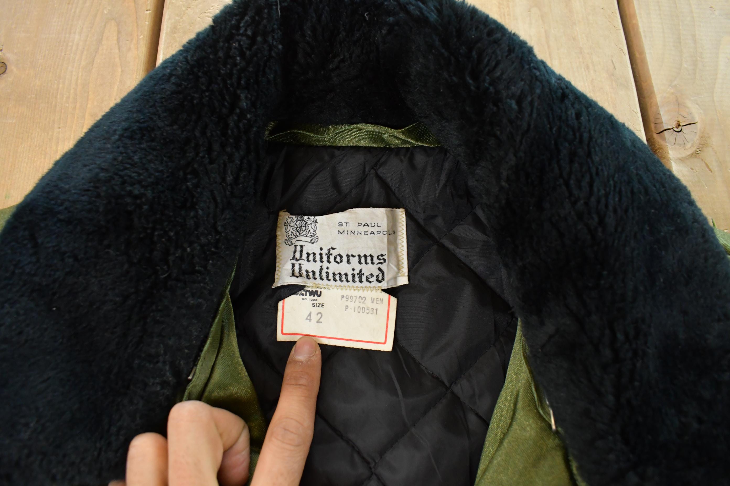 Vintage 1980s Uniforms Unlimited Sherpa Collar Flight Jacket Men's Medium