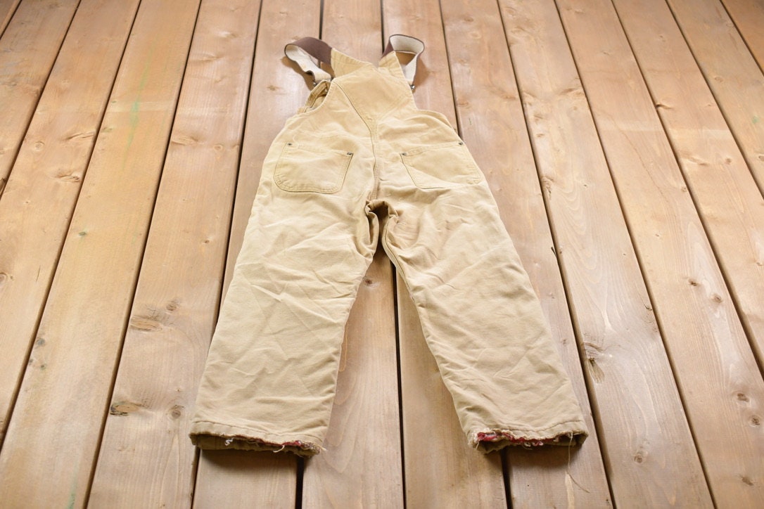 Vintage 1990s Carhartt Double Knee Canvas Overalls Size Youth Medium
