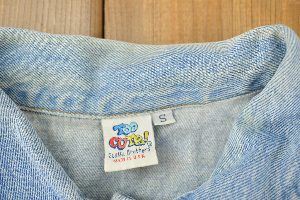 Vintage 1990s Too Cute Universal Studios Cartoon Betty Boop Embroidered Denim Vest
