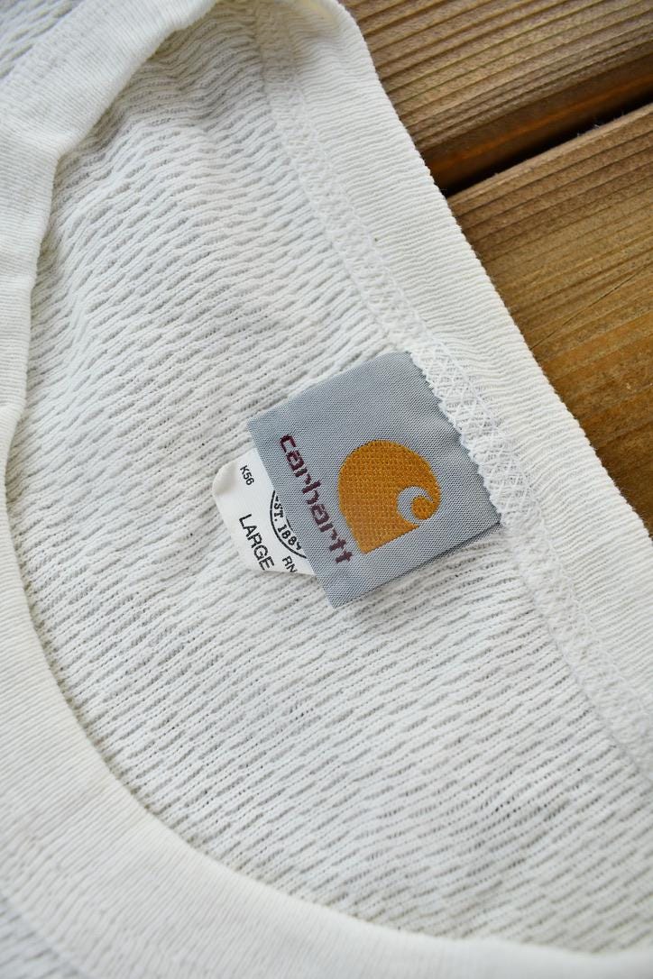 Vintage 1990s Distressed Carhartt Long Sleeve Thermal Shirt  90s  Vintage Streetwear  Paint Splatter Carhartt  Workwear  Made In USA