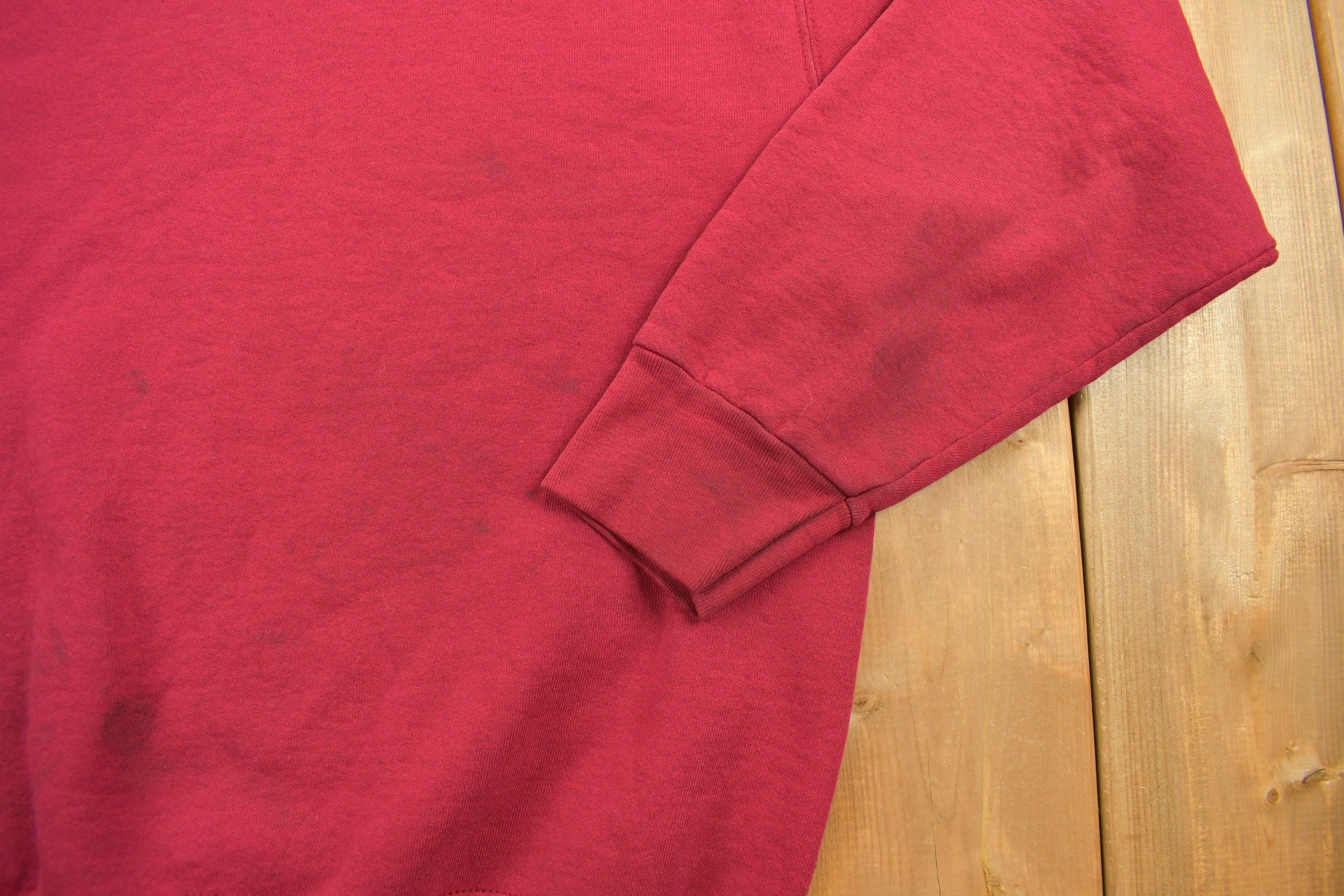 Vintage 1990s Blank Red Crewneck Sweatshirt