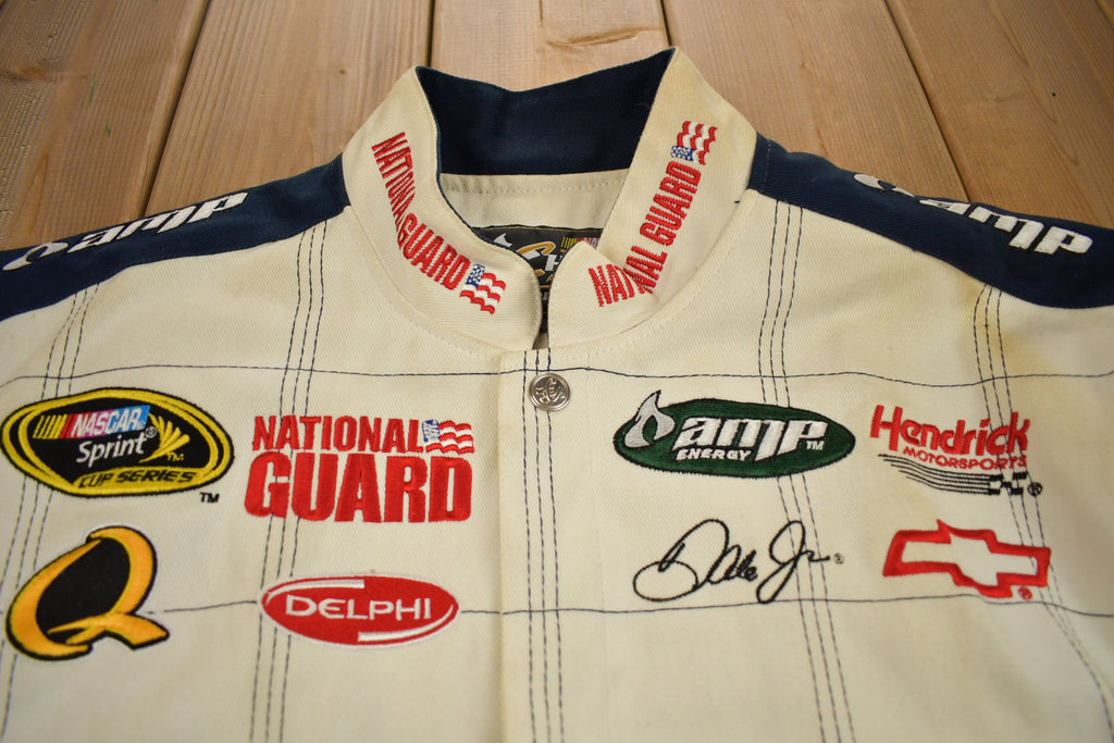 Vintage Y2K Dale Earnhardt Jr Nascar Racing Patchwork Jacket by Chase Authentics