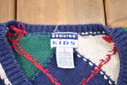 Vintage 1990s Youth Genuine Kids All Over Print Knitted Crewneck Sweater