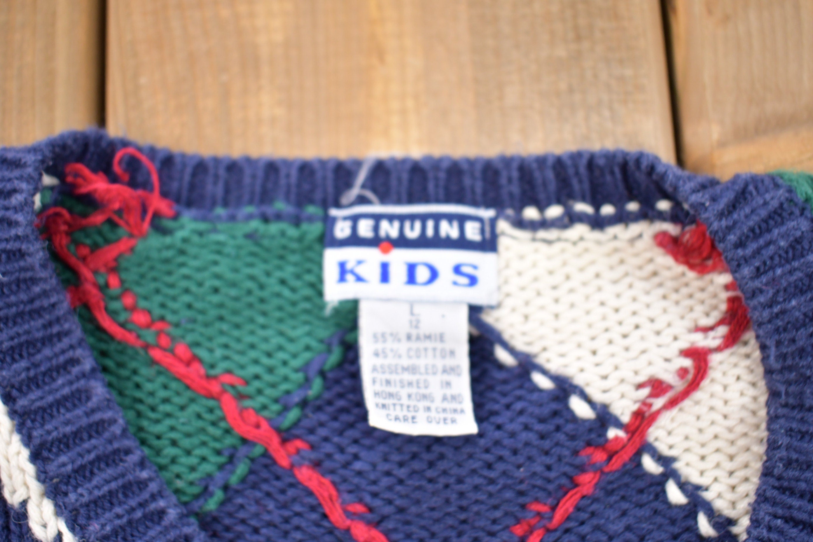 Vintage 1990s Youth Genuine Kids All Over Print Knitted Crewneck Sweater