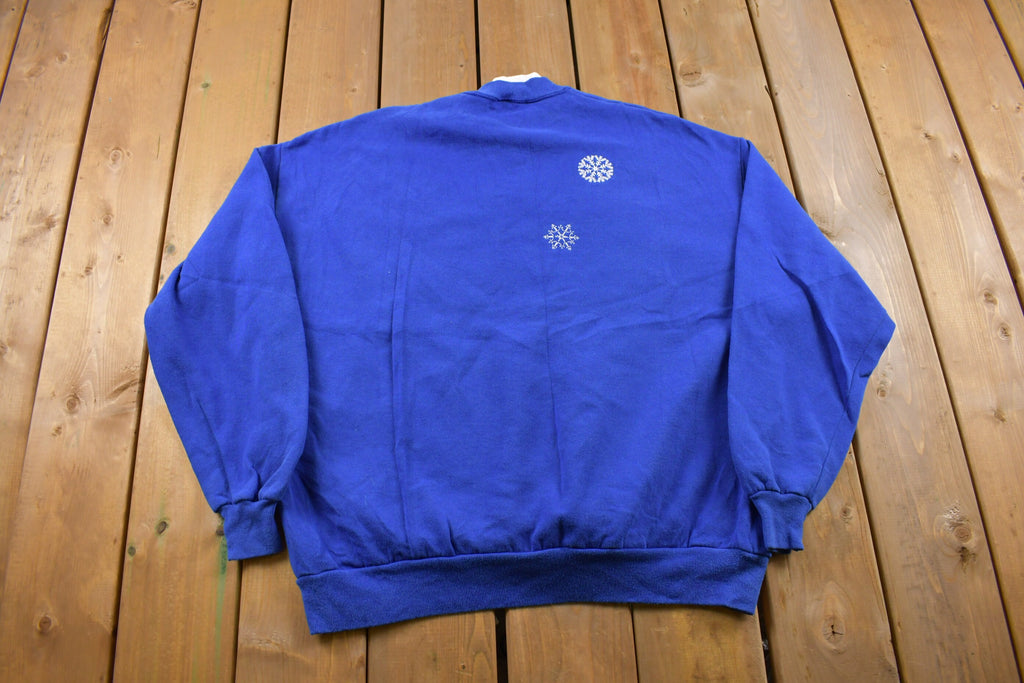 Vintage 1990s Jerzees Christmas Double Collar Crewneck Sweatshirt