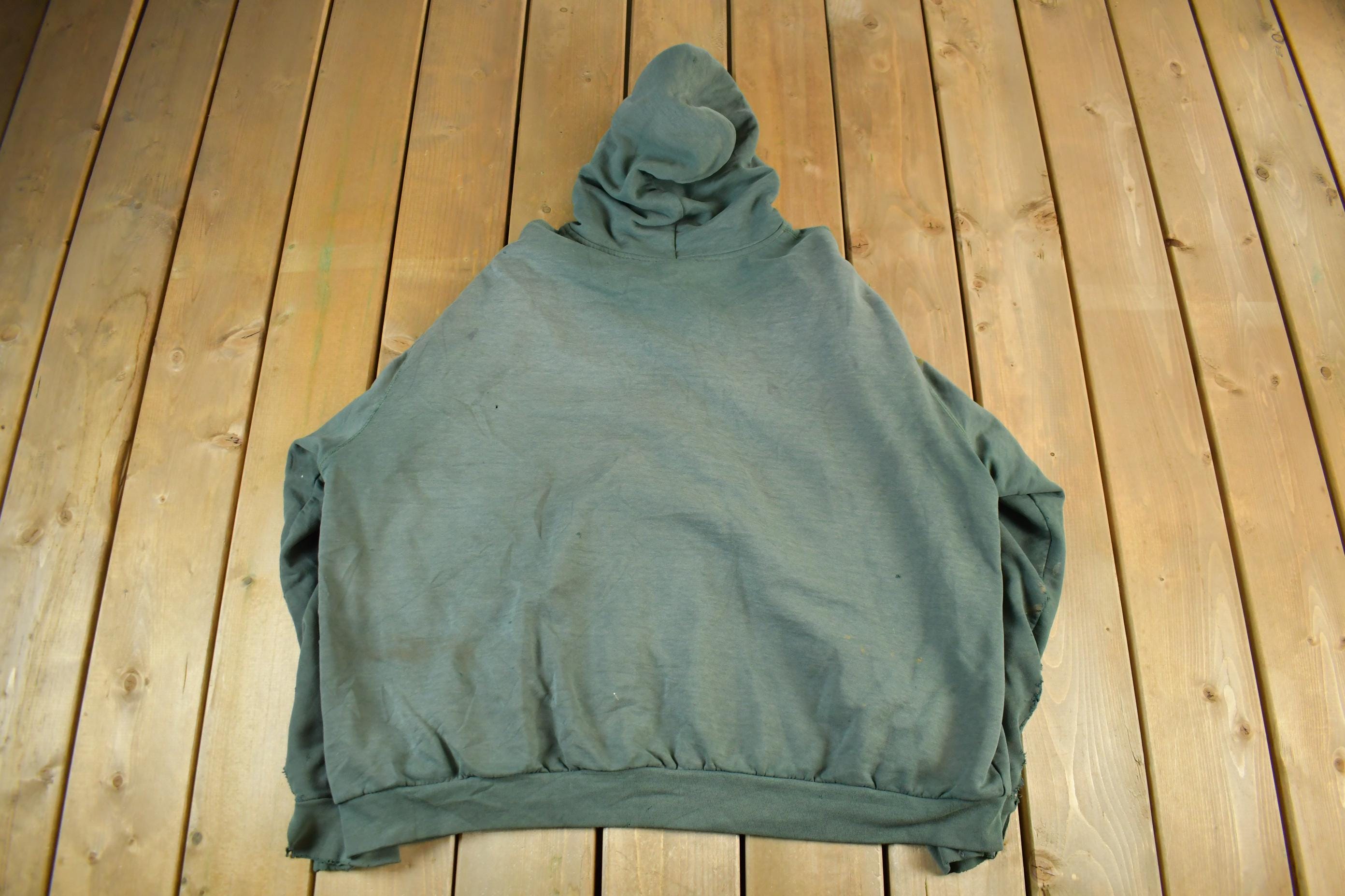 Vintage 1990s Carhartt Thrashed Sun Faded Zip Up Thermal Hoodie Men's 2XL