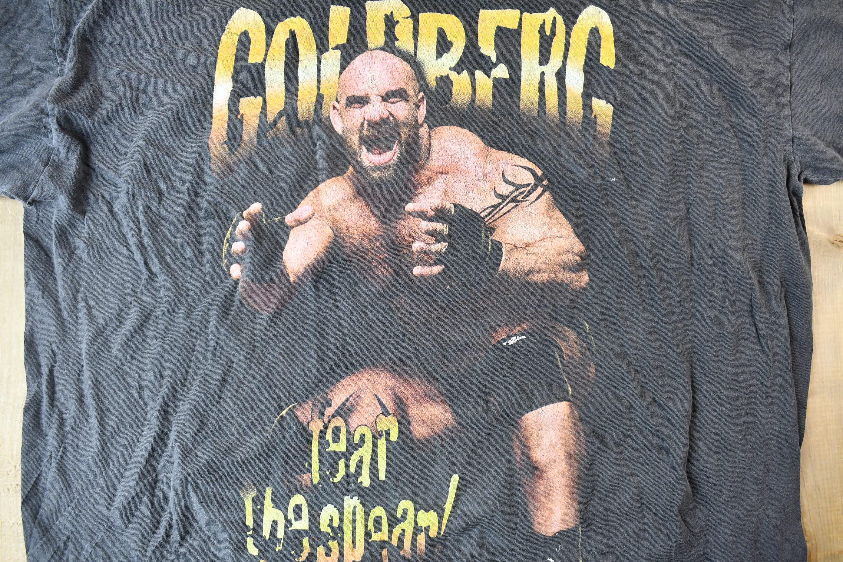 Vintage 1998 WCW Bill Goldberg Fear the Spear Wrestling Graphic T-Shirt